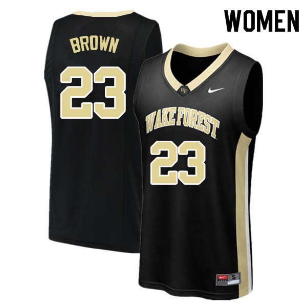 Women #23 Chaundee Brown Wake Forest Demon Deacons College Basketball Jerseys Sale-Black